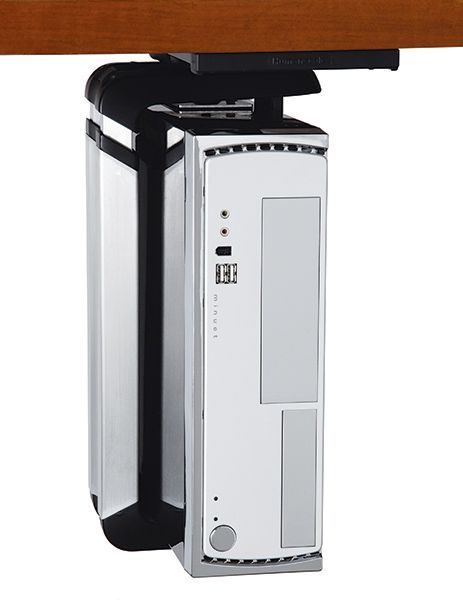 Humanscale under-desk CPU holder specified for a Constructive-IT office fit-out