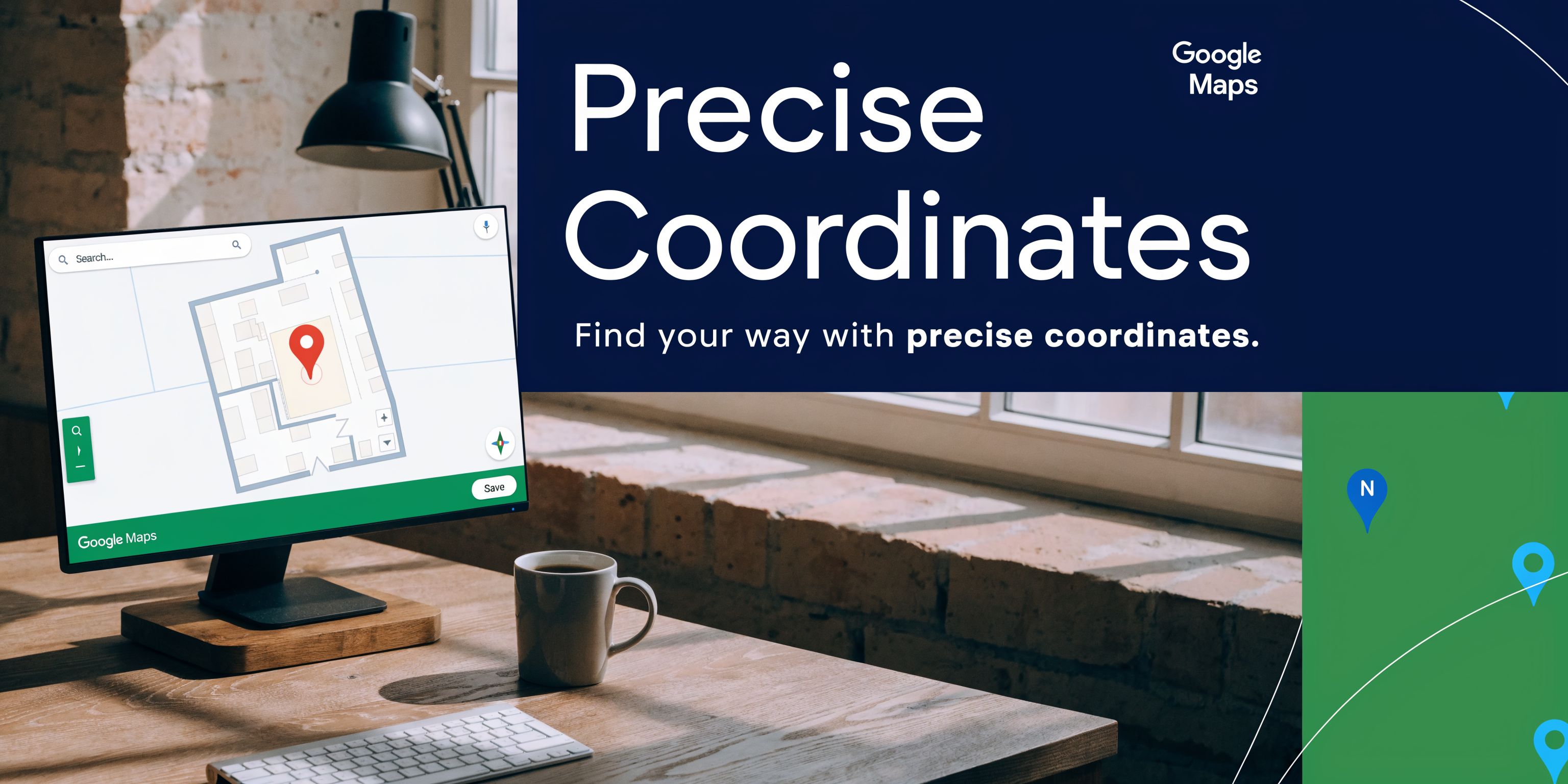 Find Coordinates on Google Map for Unmanned Building Design