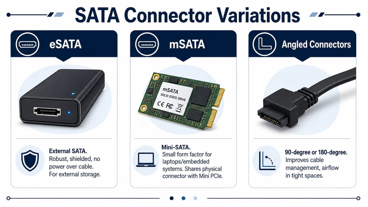 eSATA, mSATA, and Angled Connectors
